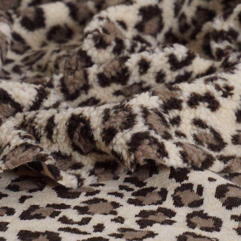Teddyplüsch Fellimitat Leo Panther braun beige