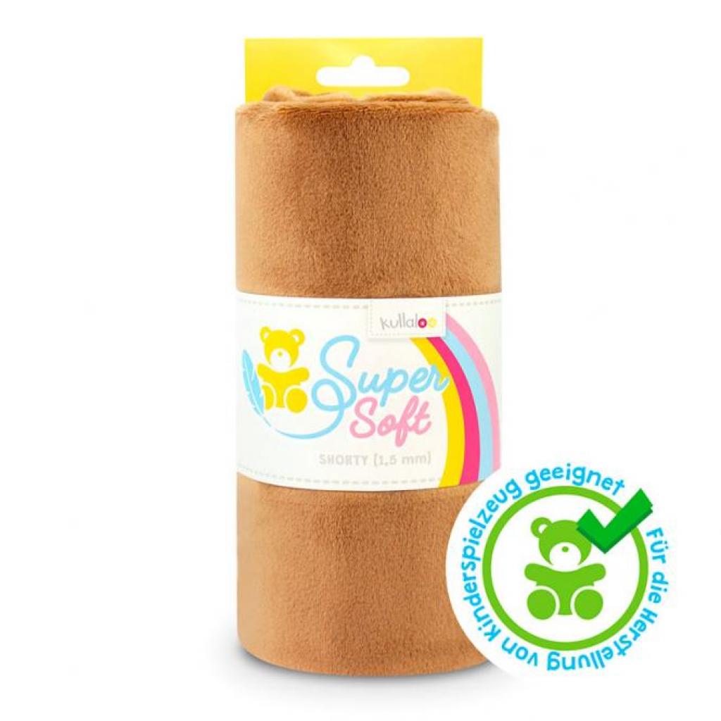Plüschstoff Shorty uni 75x100cm braun – Kullaloo
