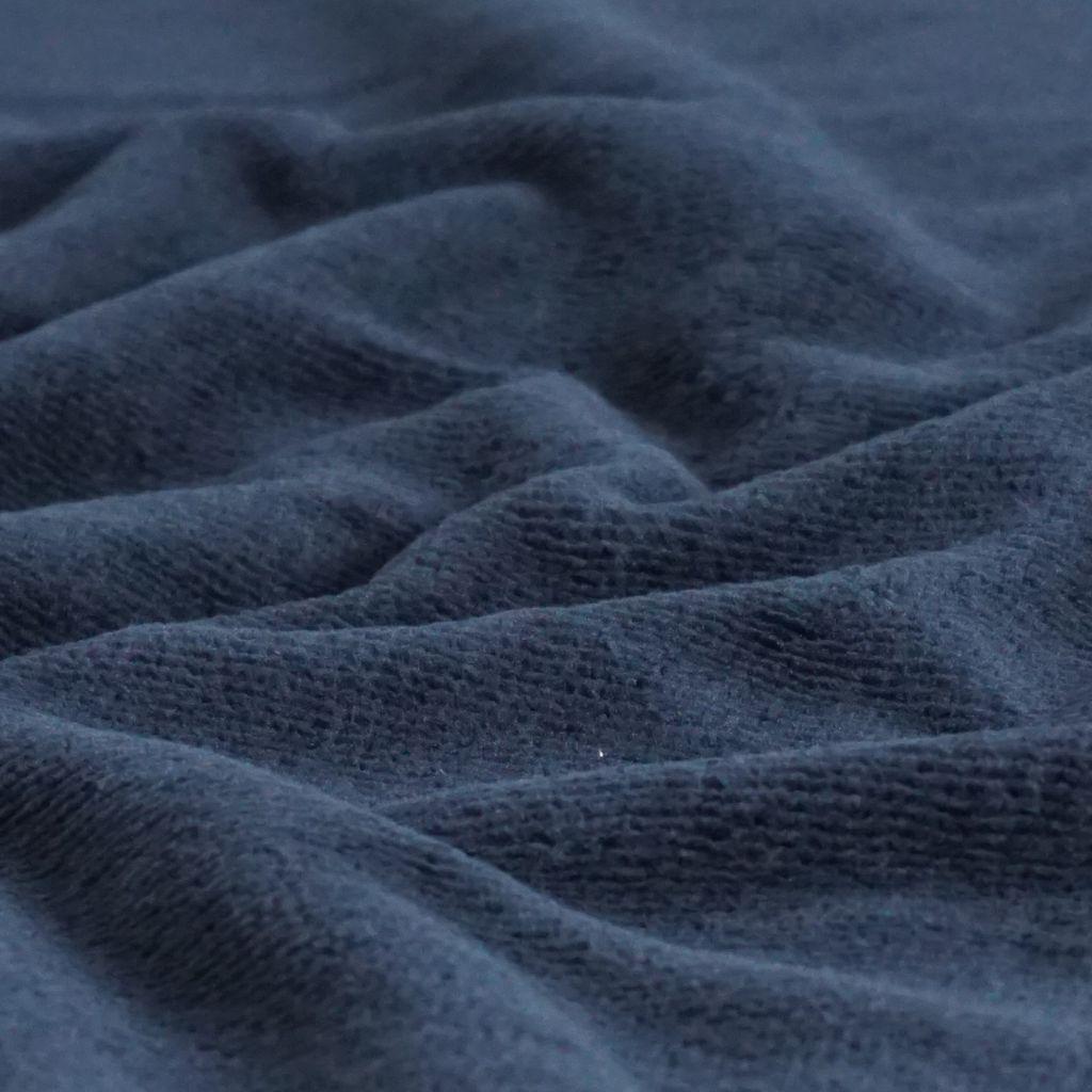 Bambus-Fleece Frottee Doubleface dunkelblau