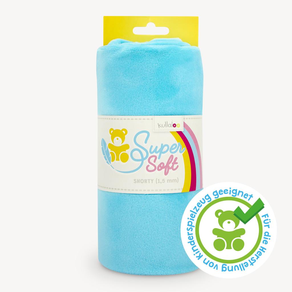 Plüschstoff Shorty uni 75x100cm türkis – Kullaloo
