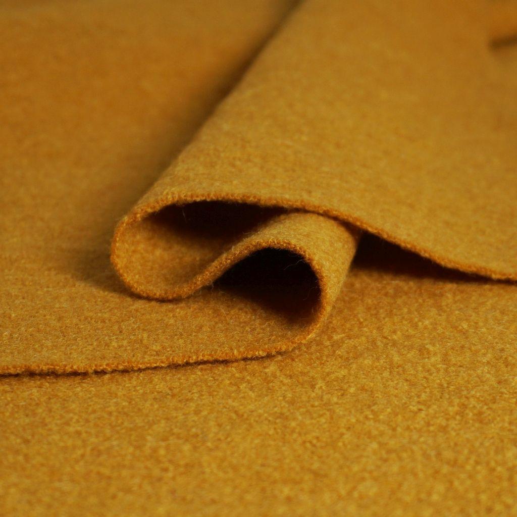 Wollwalk Walkloden aus Schurwolle senfgelb