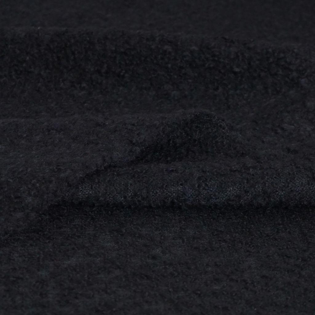 Woll-Boucle Schurwolle Teddylook schwarz