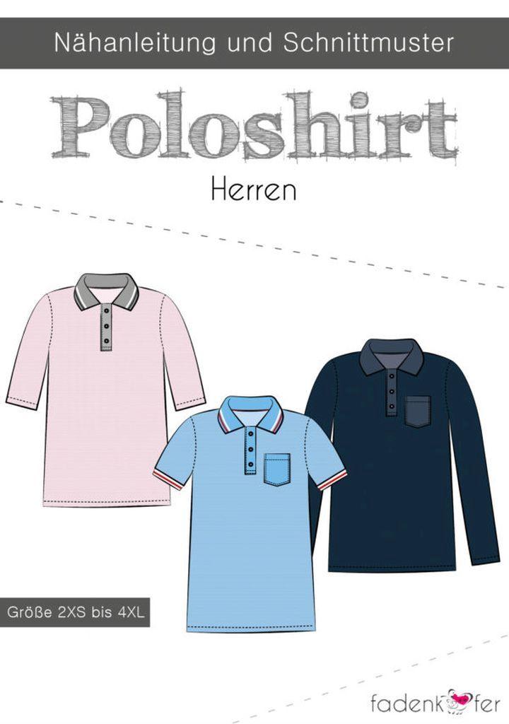 Papierschnittmuster Männer Poloshirt Gr. 2XS-4XL