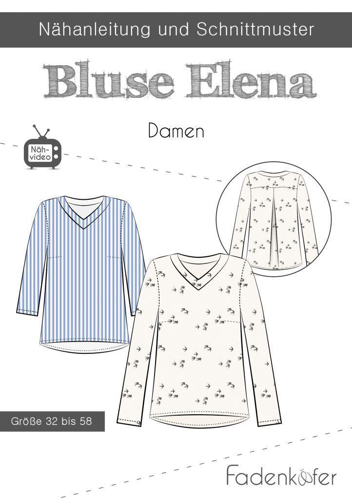 Papierschnittmuster Bluse Elena Gr. 32-58