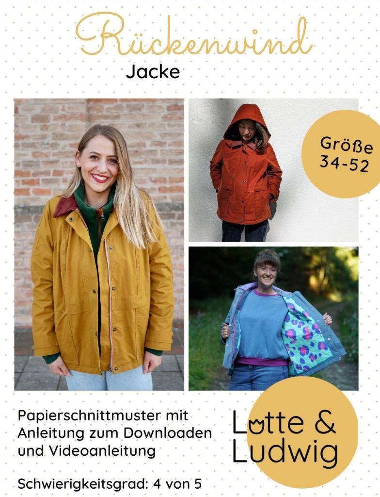 Papierschnittmuster Outdoorjacke Rückenwind Gr. 34-52