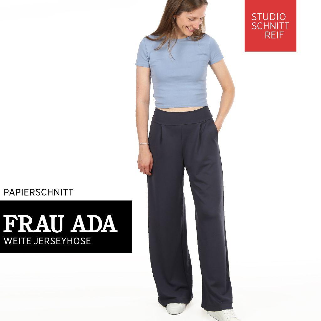 Papierschnittmuster Jerseyhose mit Bundfalte Frau Ada XS-XXL