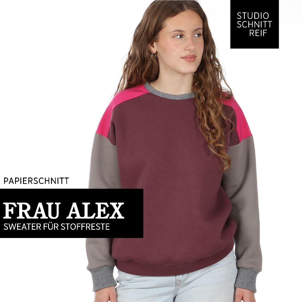Papierschnittmuster Mix-Sweater Frau Alex XS-XXL