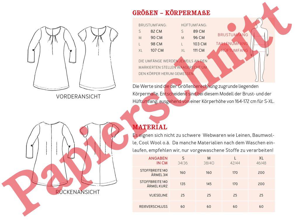 Papierschnittmuster Kleid Frau Ameland S-XL