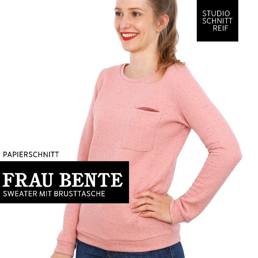 Papierschnittmuster Sweater Frau Bente XS-XXL