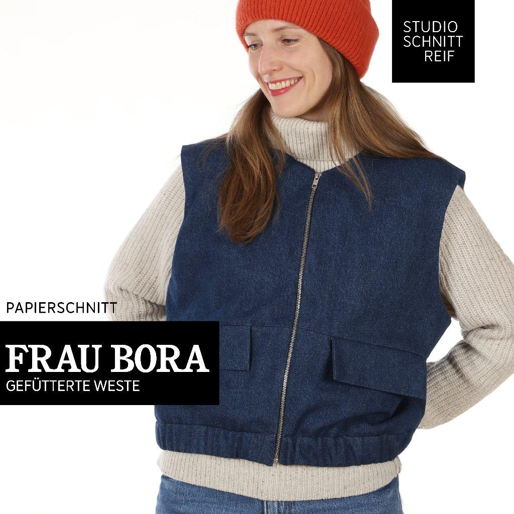 Papierschnittmuster kastige Weste Frau Bora XS-XXL