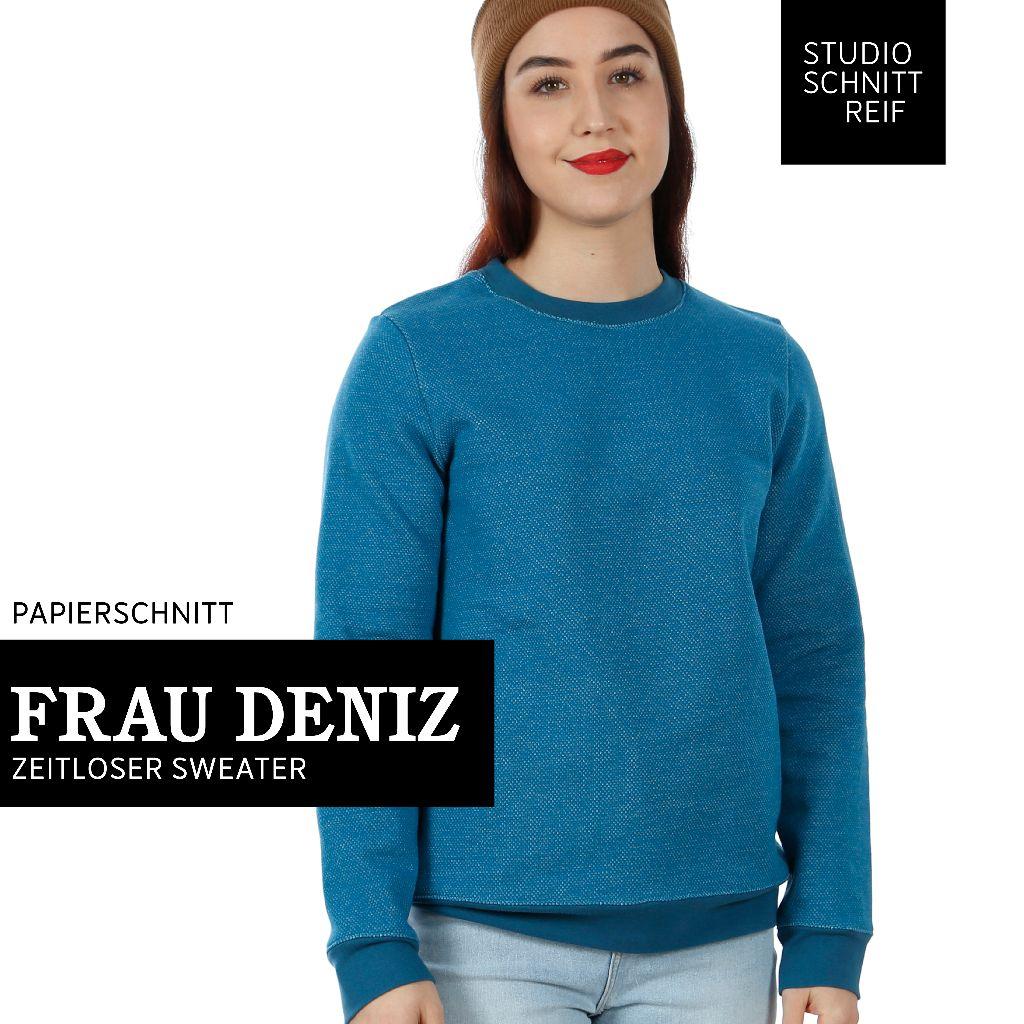 Papierschnittmuster schmaler Sweater Frau Deniz XS-XXL