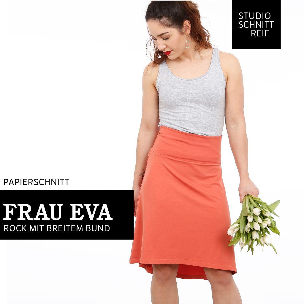 Papierschnittmuster Rock aus Jersey Frau Eva XS-XL