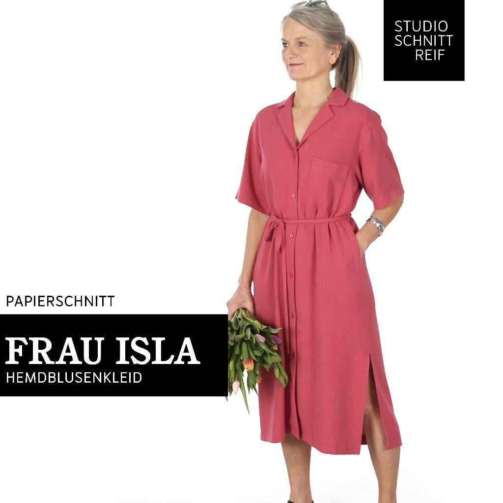 Papierschnittmuster Hemdblusenkleid Frau Isla XS-XXL