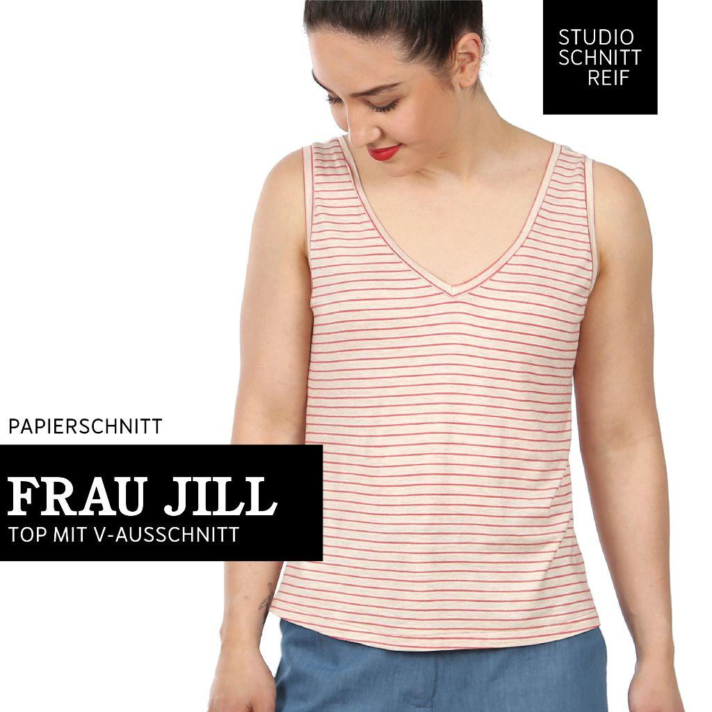 Papierschnittmuster Top mit V-Ausschnitt Frau Jill XS-XXL