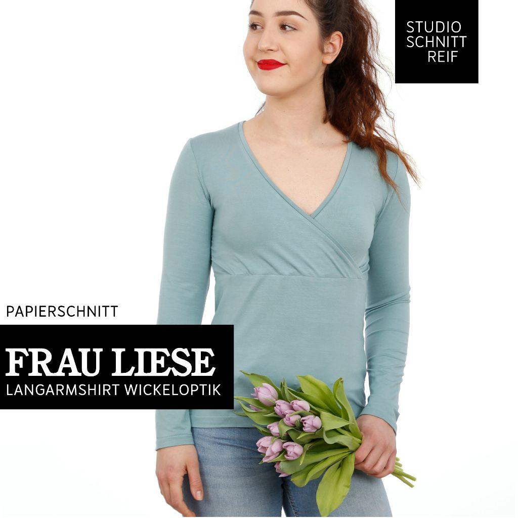 Papierschnittmuster Langarmshirt Frau Liese XS-XXL