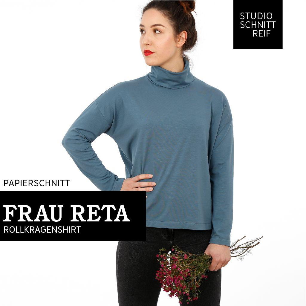 Papierschnittmuster Rollkragen Frau Reta XS-XXL