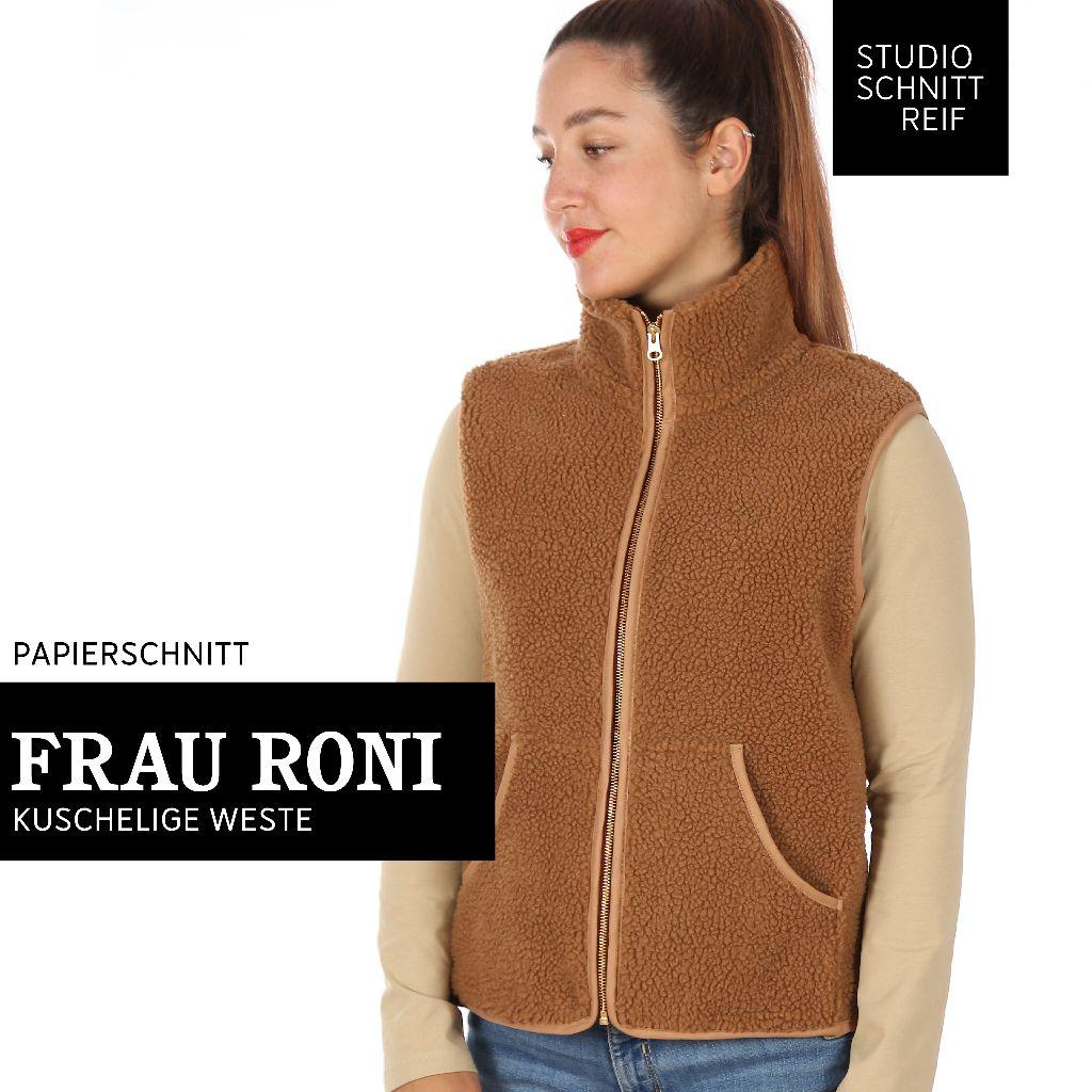 Papierschnittmuster Weste Reißverschluss Frau Roni XS-XXL