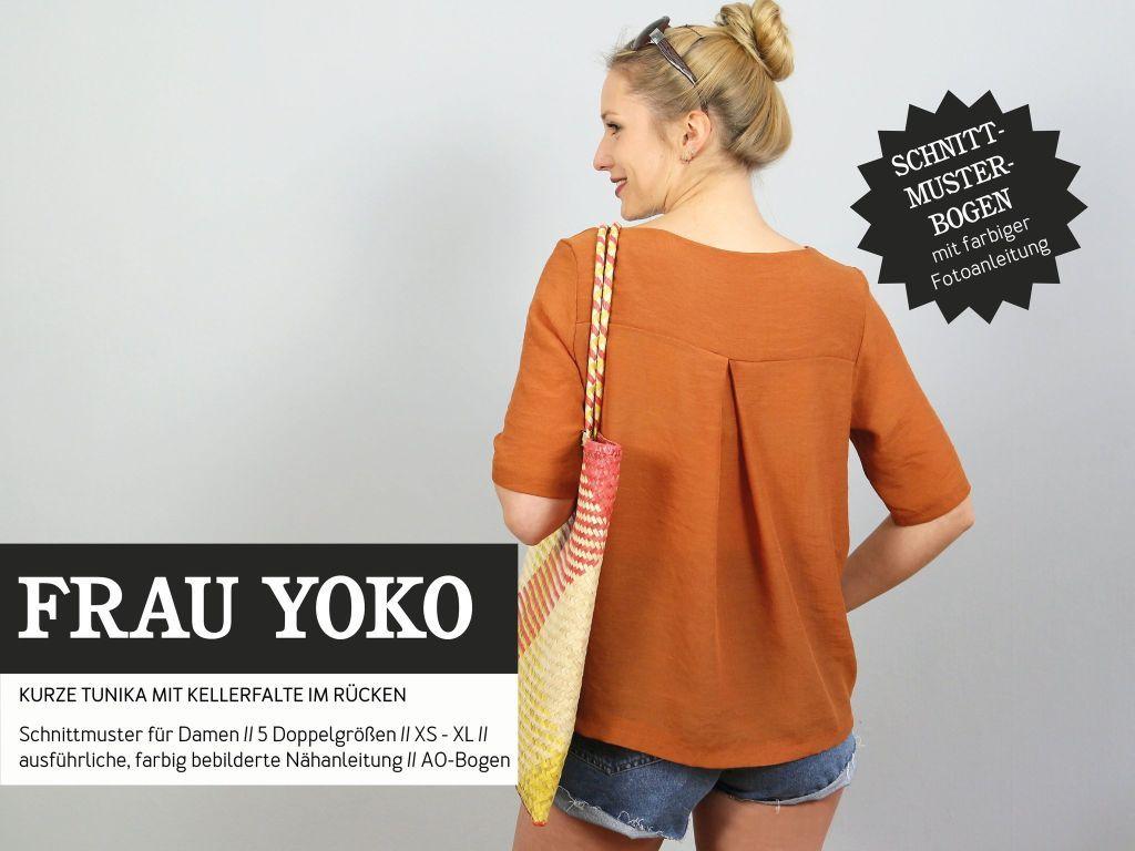 Papierschnittmuster Bluse mit Rückenfalte Frau Yoko XS-XXL
