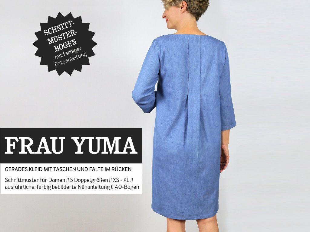 Papierschnittmuster Kleid mit Taschen Frau Yuma XS-XL