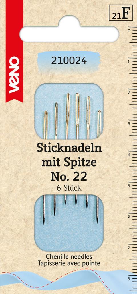 Sticknadeln mit Spitze No.22 6Stk.