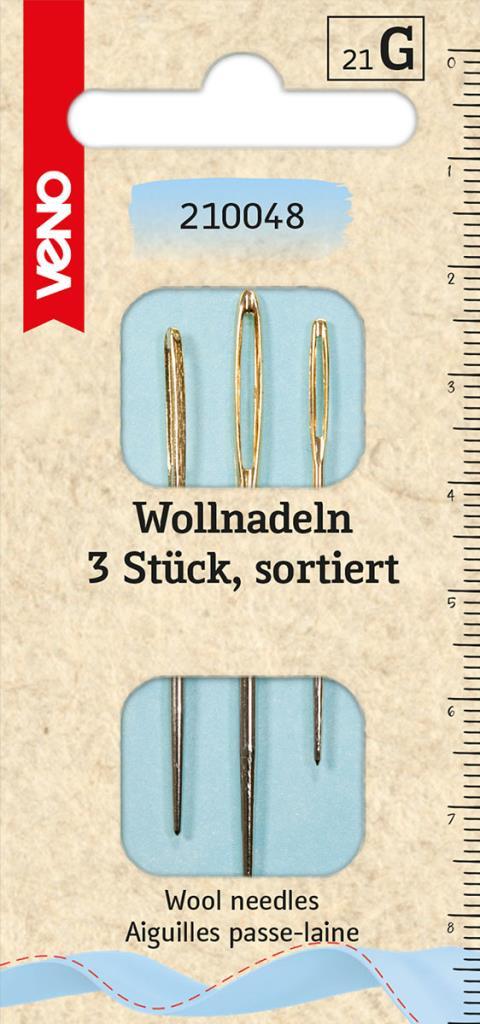 Wollnadeln ohne Spitze dick 3 Stk.