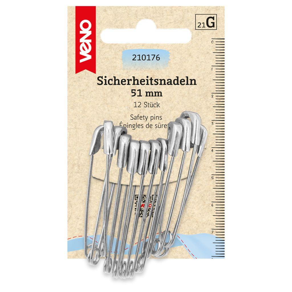 Sicherheitsnadeln Stahl 51mm 12Stk.