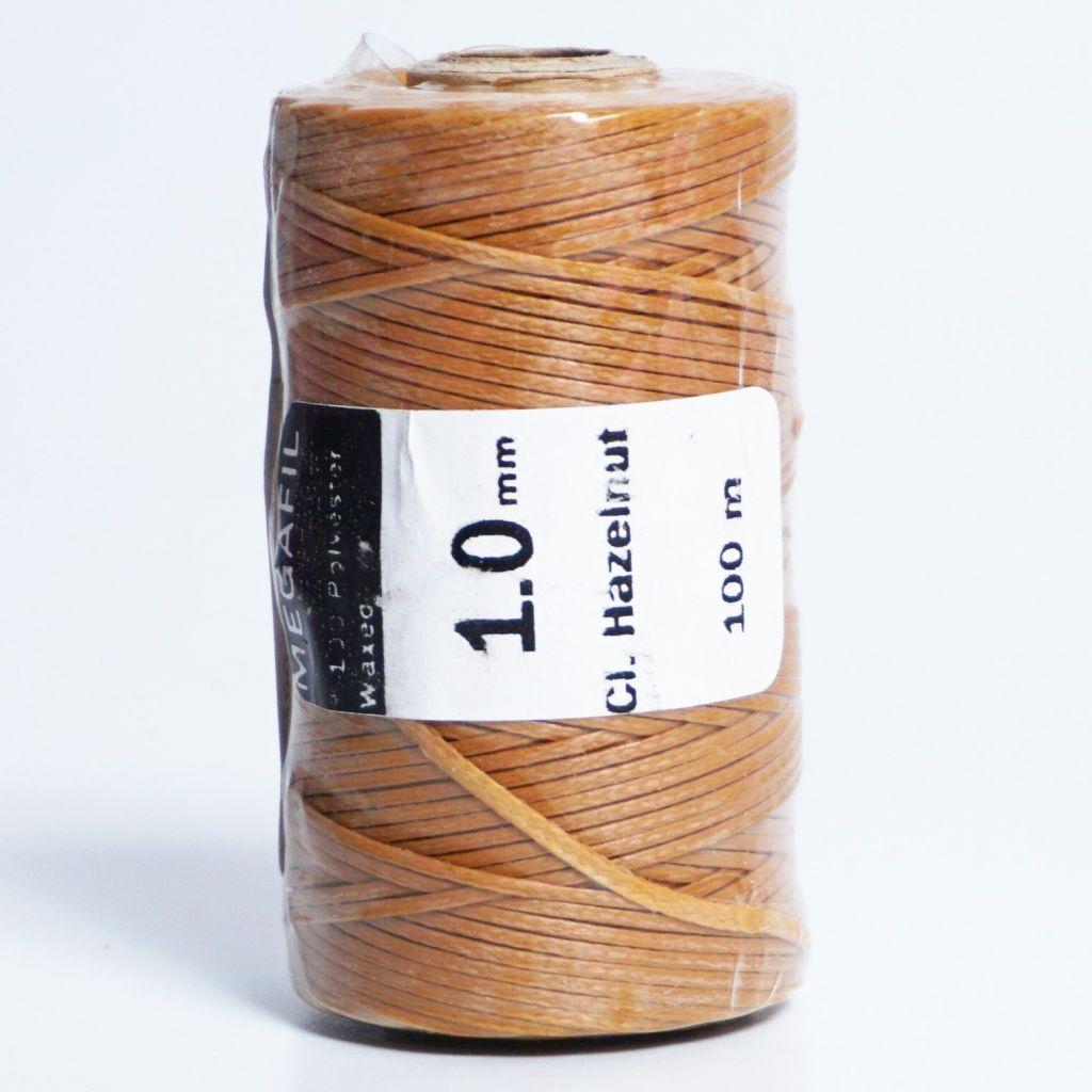 Gewachster Nähfaden Sattlergarn 1mm dick 100m haselnussbraun