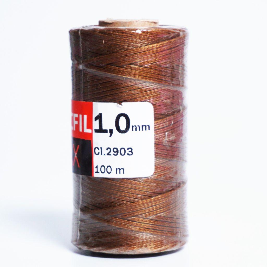 Gewachster Nähfaden Sattlergarn 1mm dick 100m tabakbraun