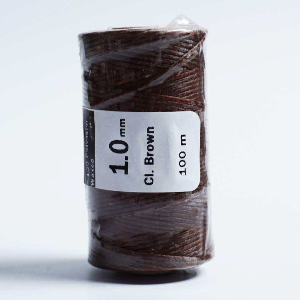 Gewachster Nähfaden Sattlergarn 1mm dick 100m braun