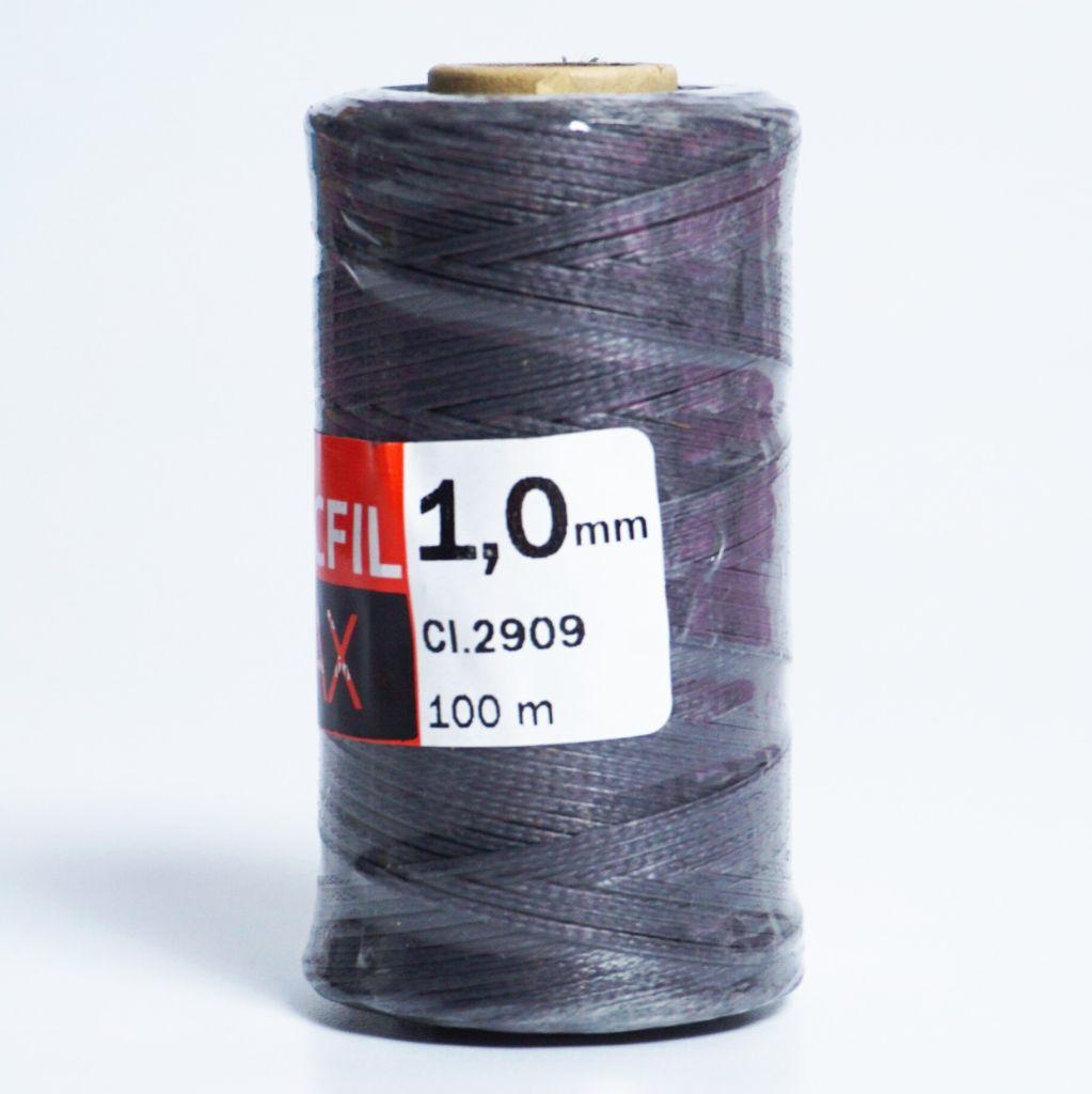 Gewachster Nähfaden Sattlergarn 1mm dick 100m dunkelgrau