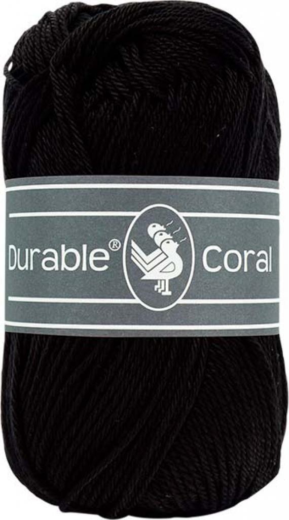 Baumwollgarn Durable Coral 50g schwarz