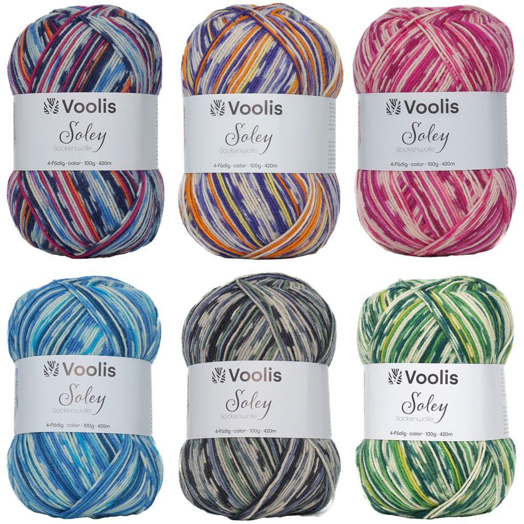 Sockenvolle Soley 4-fädig 75% Wolle 100g Farbverlauf rotmix
