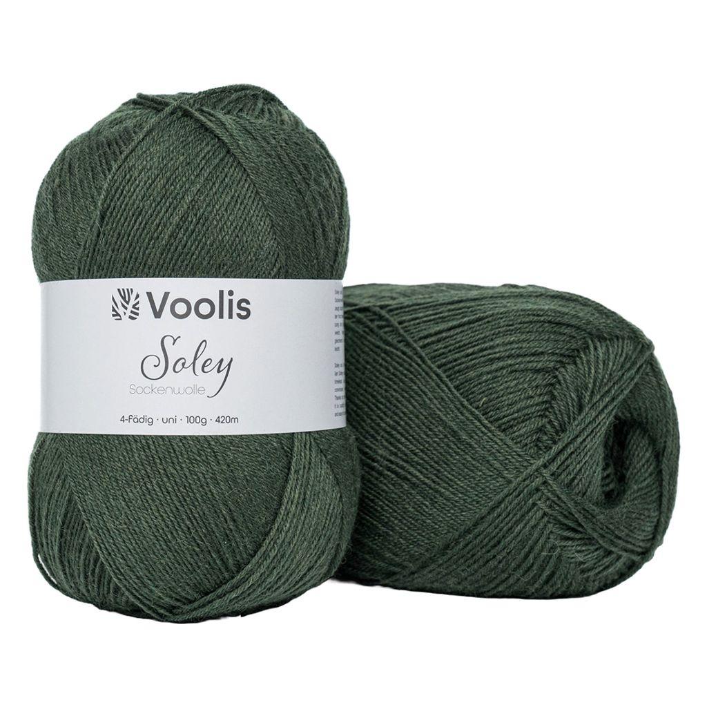 Sockenvolle Soley 4-fädig 75% Schurwolle 100g uni dunkelgrün