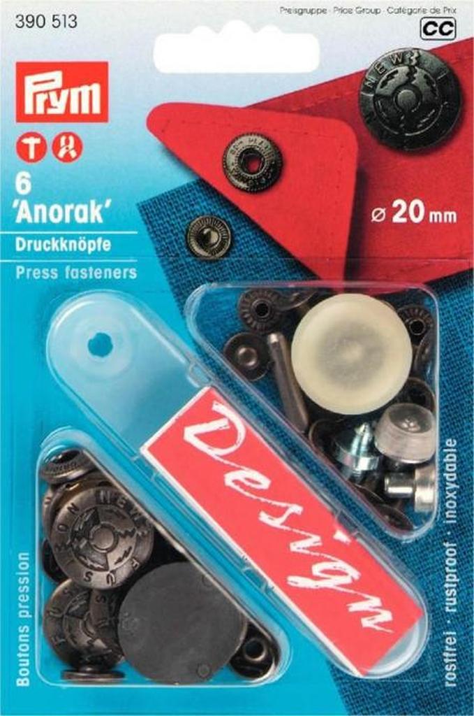 Nähfrei Druckknöpfe Anorak 20mm Deko
