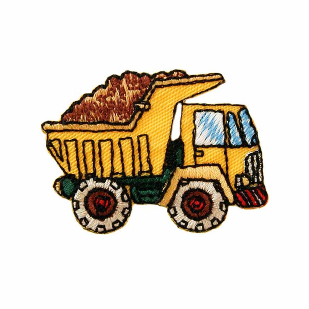 Bügelbild Applikation Baufahrzeug Kipper