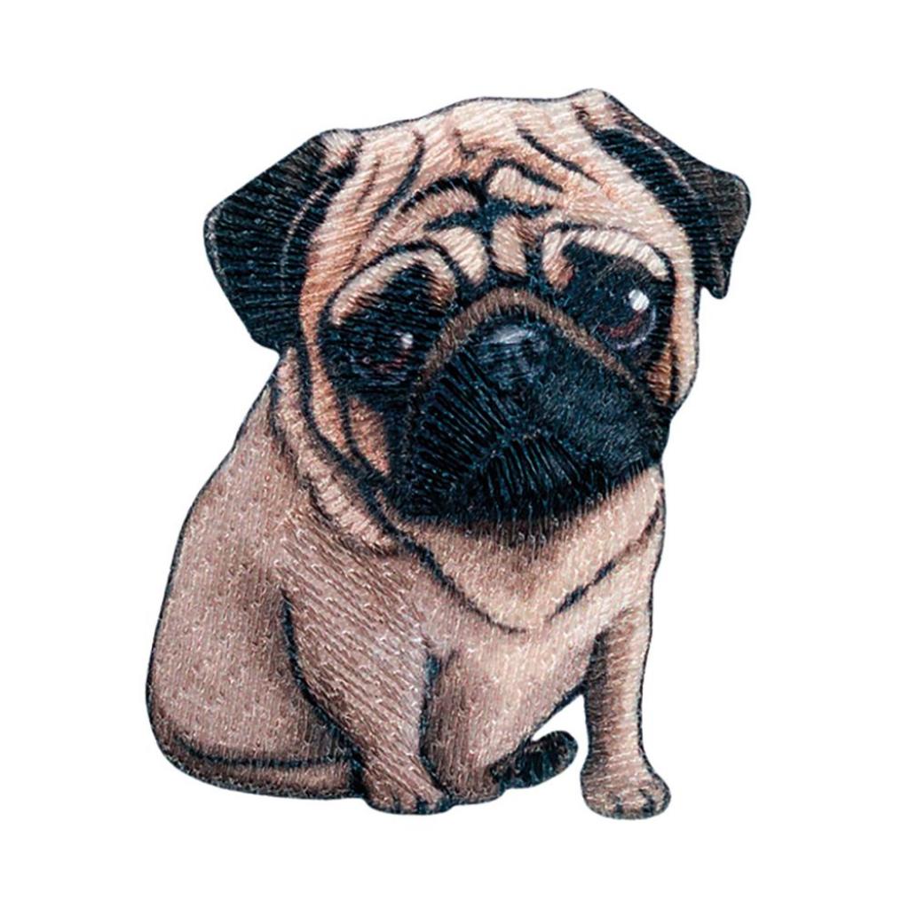 Bügelbild Applikation kleiner Hund Mops