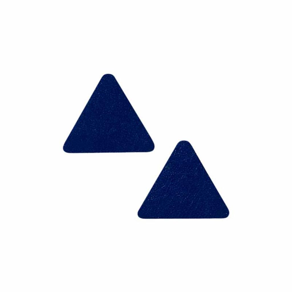 Bügelbild Applikation Dreieck Lederimitat 2er Set blau