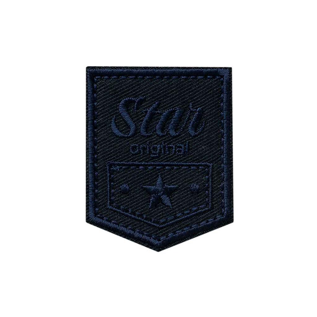 Bügelbild Applikation Label Star" dunkelblau