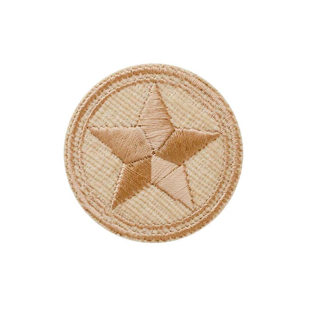 Bügelbild Applikation Stern im Kreis beige