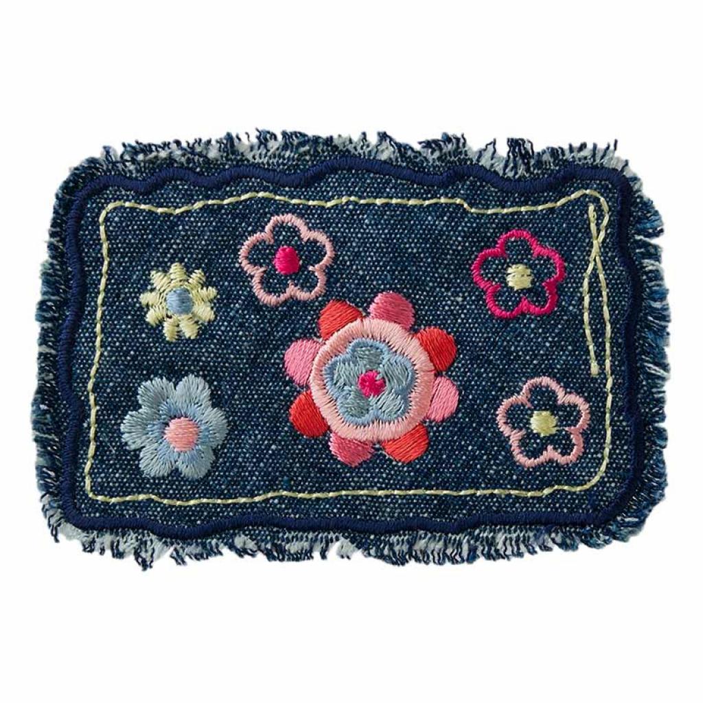 Bügelbild Applikation Jeanspatch mit Blümchen