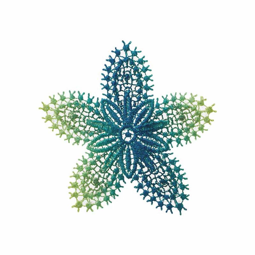 Bügelbild Applikation Stickerei Blüte Verlauf
