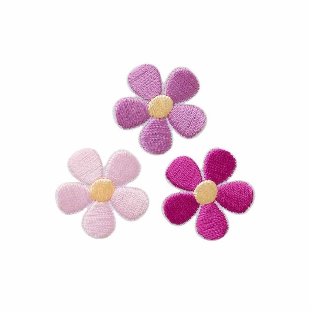 Bügelbild Applikation Blüten Blümchen Pinktöne 3er Set