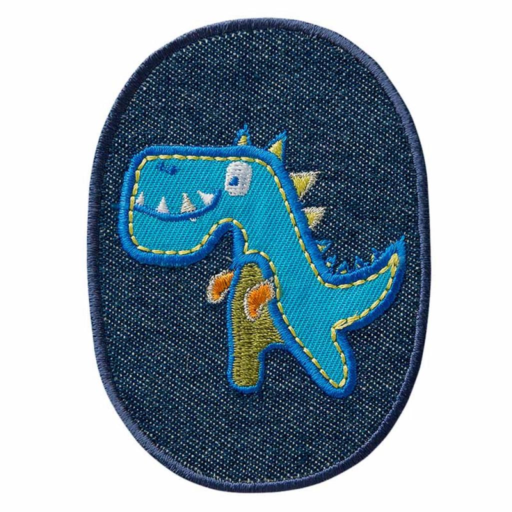 Bügelbild Applikation Jeanspatch mit Dino