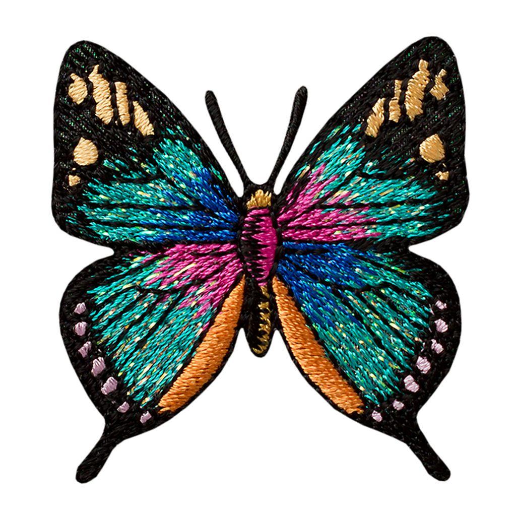 Bügelbild Applikation Schmetterling türkis Glitzer