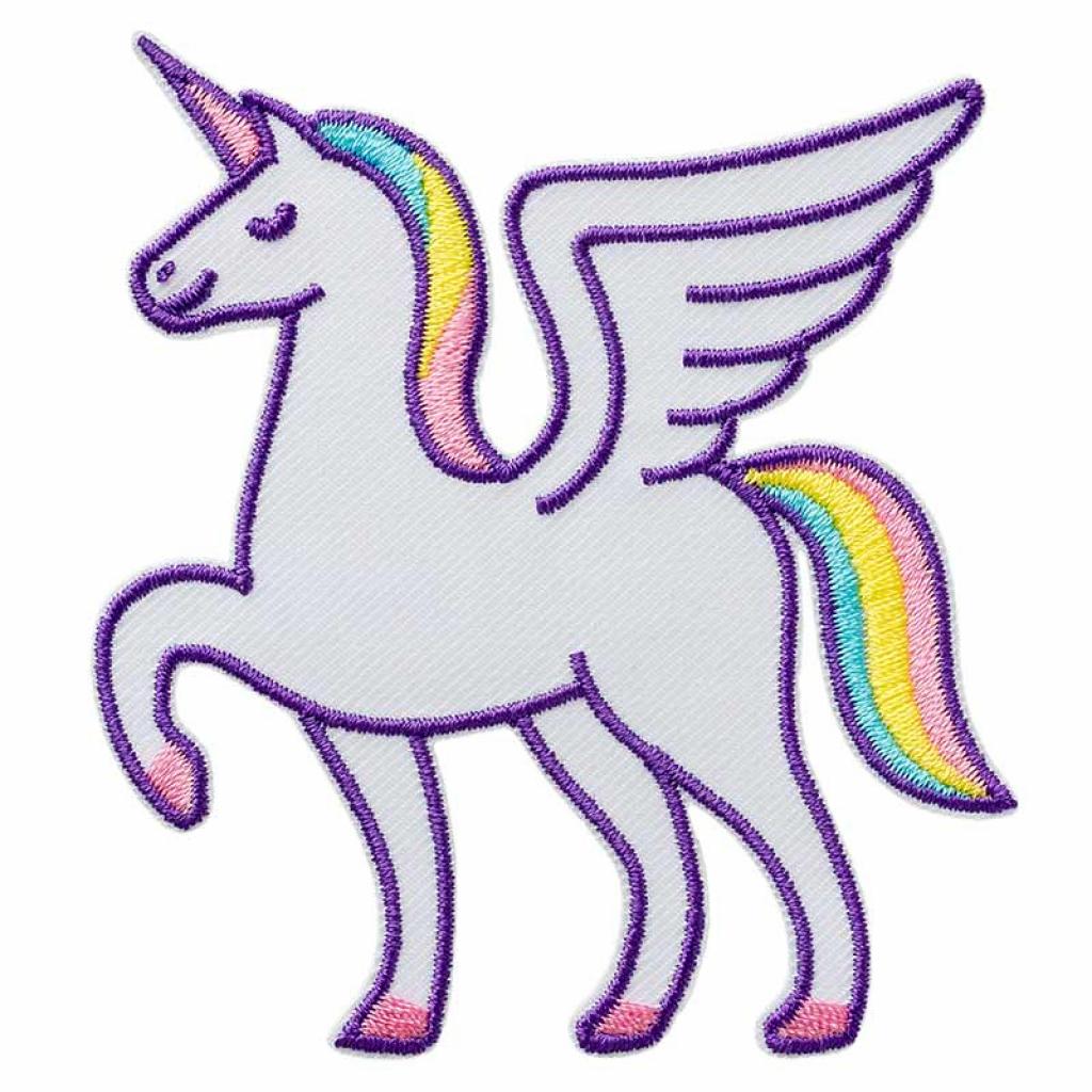 Bügelbild Applikation geflügeltes Einhorn