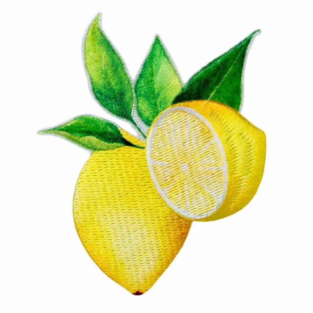 Bügelbild Applikation Zitronenzweig