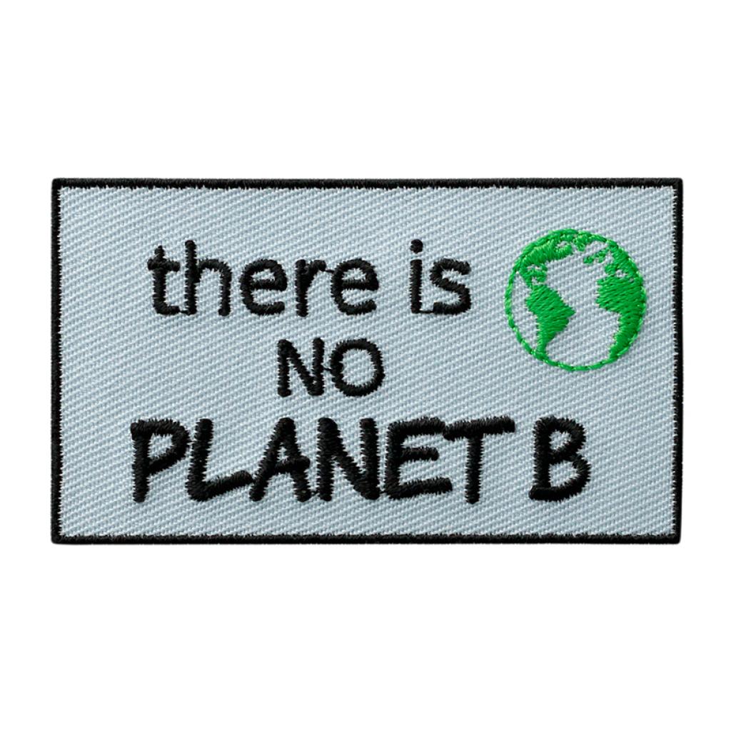Bügelbild Applikation Label "no planet B"