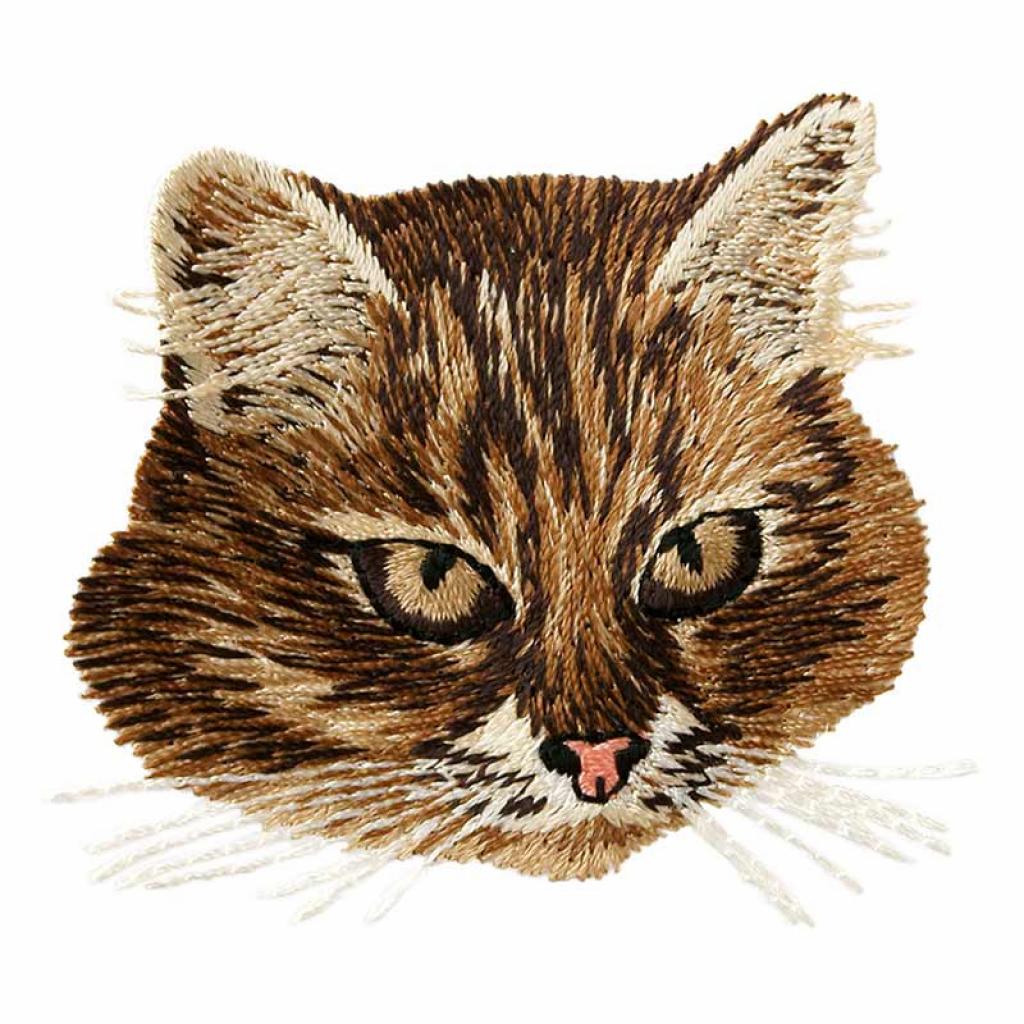 Bügelbild Applikation Katzenkopf