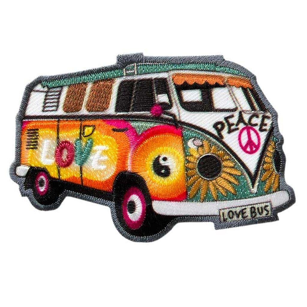 Bügelbild Applikation Hippie Bus