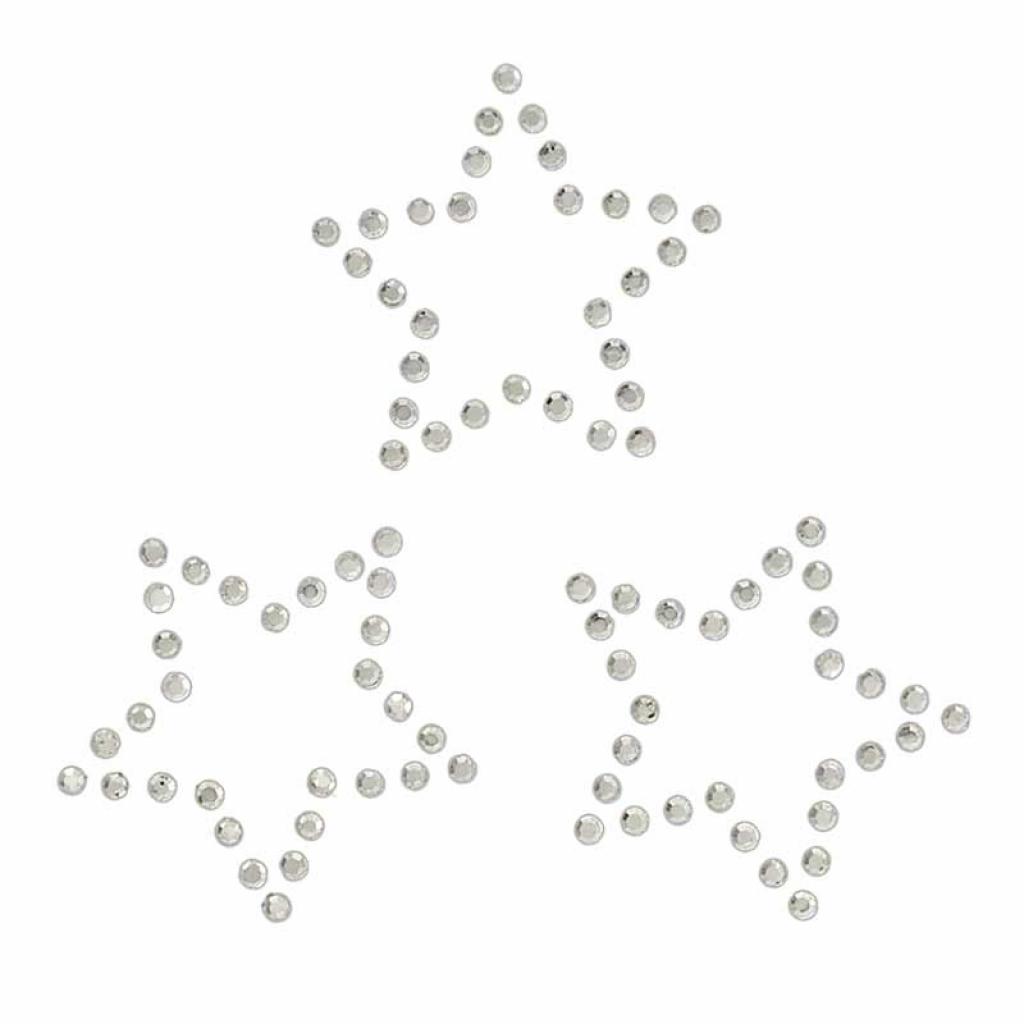 Applikation Strass Sterne zum Aufbügeln 3er Set